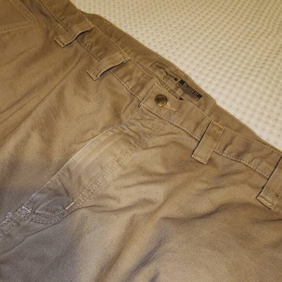CARHARTT EUC MENS SIZE 46 x 32 KHAKI CARPENTER RELAXED FIT PANTS - Picture 3 of 6